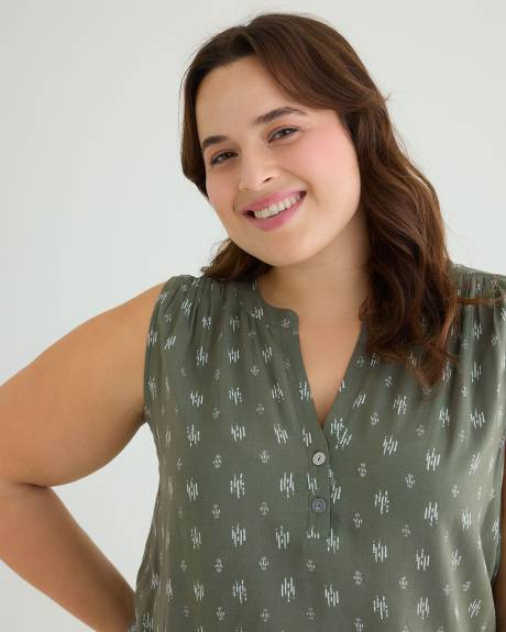 Sleeveless Challis Tunic