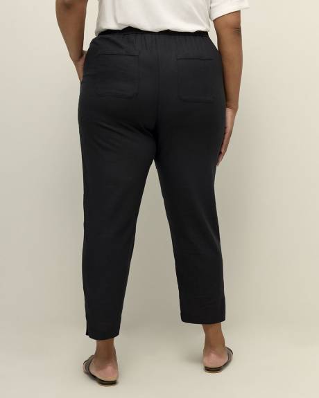Linen Blend Tapered Leg Pant
