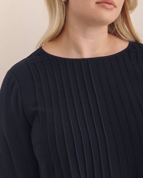Blouse plissée à manches longues