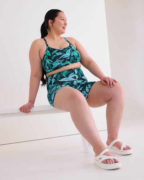 Tankini en jersey de microfibre perforé sur bandeau imprimé - Active Zone