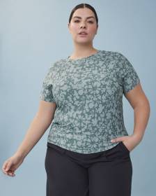 T-shirt imprimé à manches courtes et col rond avec empiècement - Active Zone