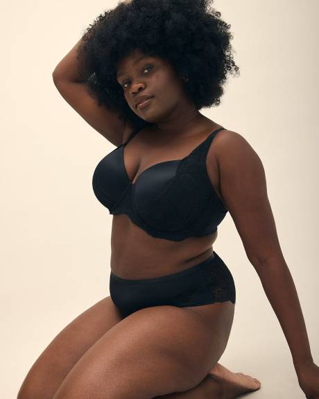 Black Cheeky Brief with Lace Back - Déesse Collection