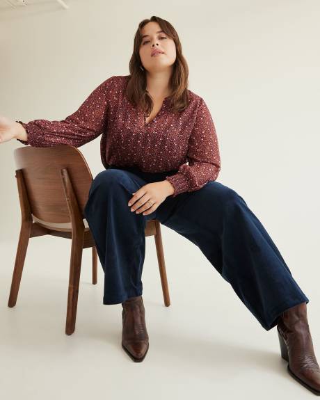 Responsible, Curvy-Fit High-Rise Wide-Leg Corduroy Pant