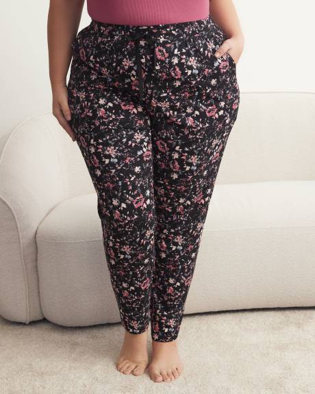 Pantalon pyjama style jogger à imprimé floral - ti Voglio