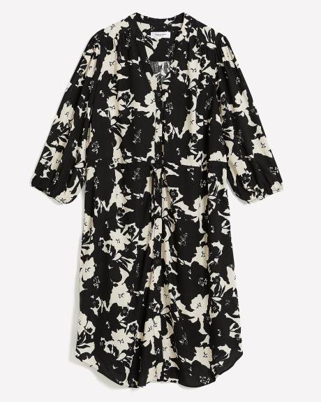 Robe-chemisier avec cordon à la taille - Addition Elle