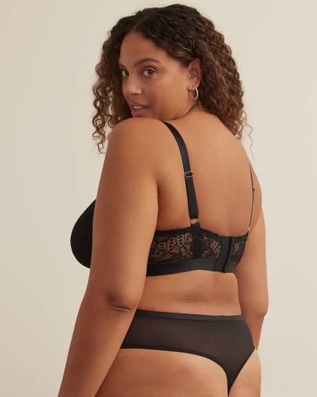 Bralette longiligne noire sexy en dentelle – Déesse Collection