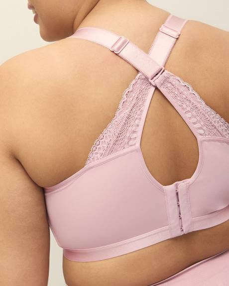 Wireless Lilac T-Shirt Bra with Lace Insert - ti Voglio