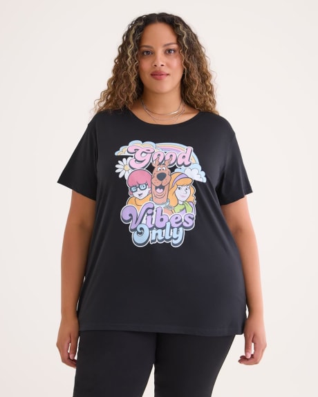 T-shirt License à col rond avec imprimé de Scoobydoo