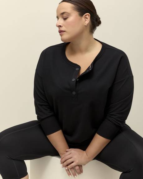 French Terry Henley Pullover Sweatshirt - Active Zone
