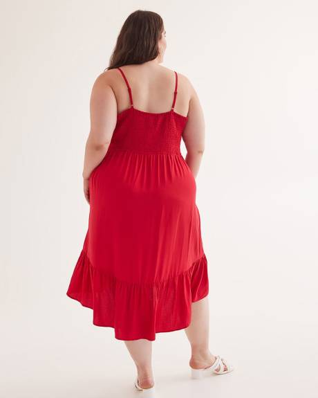 Sleeveless Asymmetrical Midi Tiered Dress