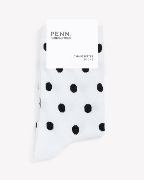 Crew Socks with Polka-Dot Print
