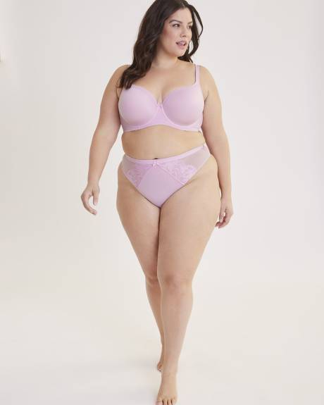 Culotte tanga en mesh, microfibre et dentelle - Déesse Collection