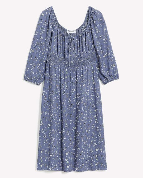 Woven Dress with 3/4 Sleeves - Addition Elle