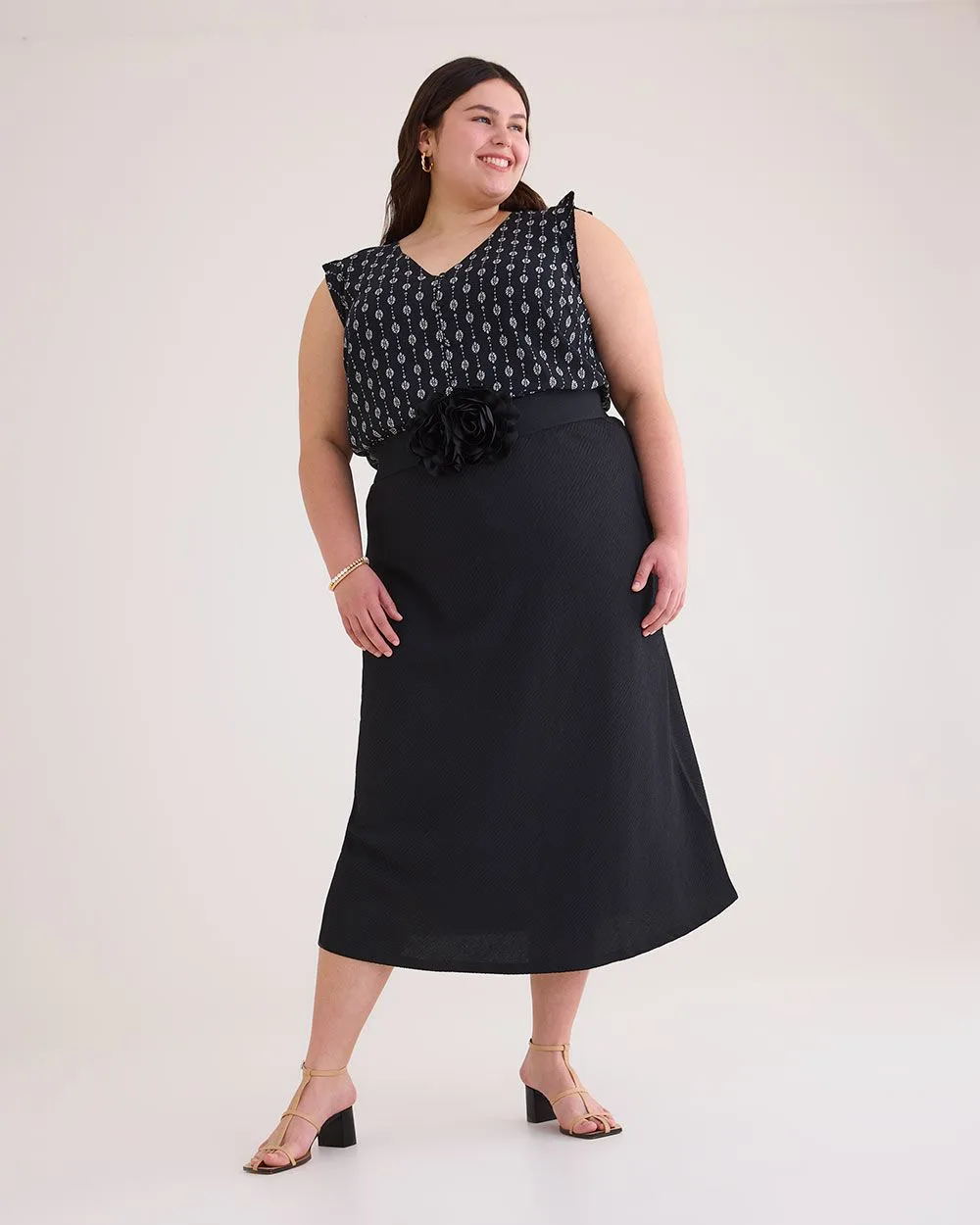 V-Neck Blouse with Short Flutter Sleeve | Penningtons