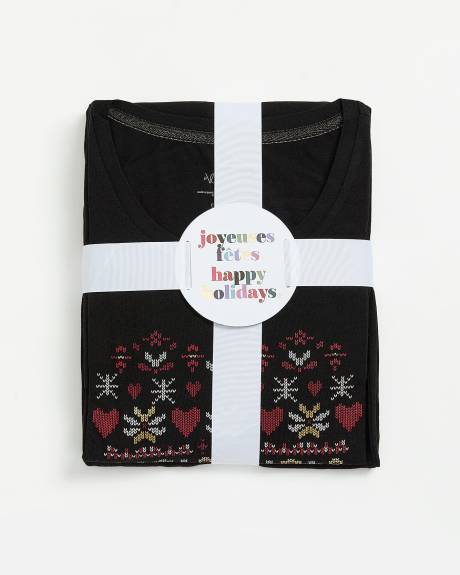 Fair Isle Heart Tunic Pyjama Set - ti Voglio