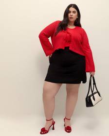 Tie-Front Bell-Sleeve Cardigan