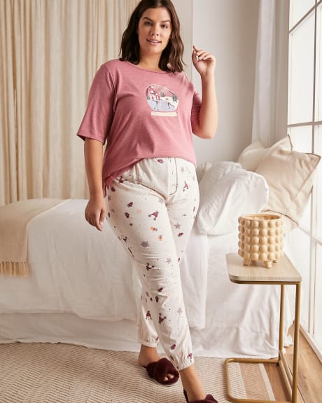 Pantalon de jogging pyjama en coton imprimé - tiVOGLIO