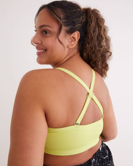 Solid Shadow Stripe Tankini with Fooler Crop Bandeau - Active Zone