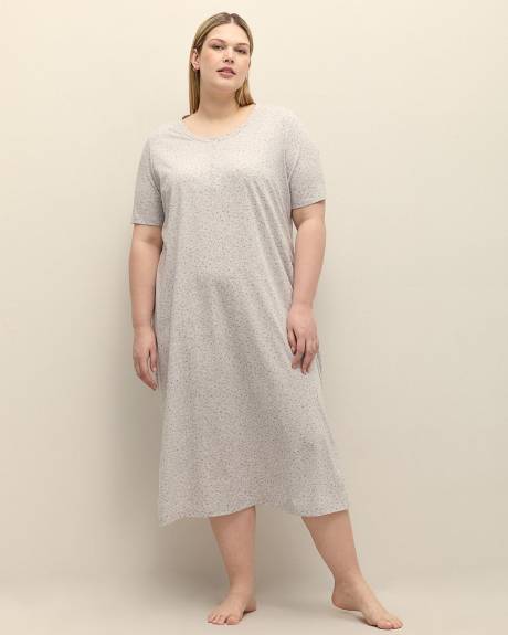 Chemise de nuit longue chinée à motif de coeurs - ti Voglio