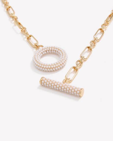 Collier court à maillons trombone avec pendentif