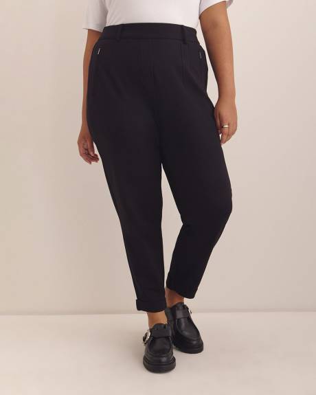 Responsible, Petite, Essential Ponte de Roma Tapered-Leg Pant