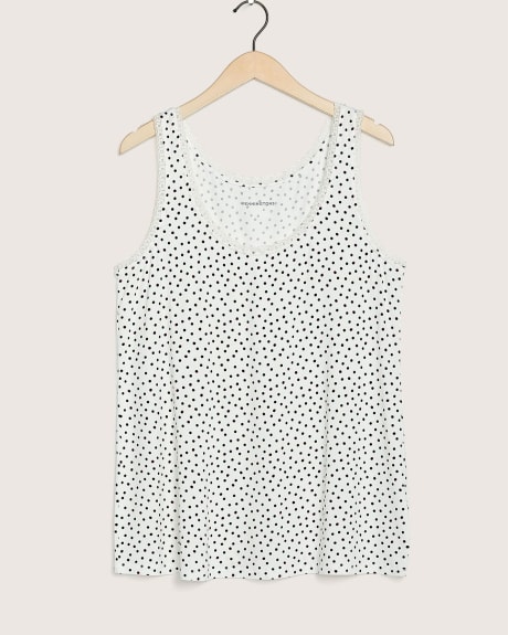 Responsible, Printed Tank Top with Lace Detailed Neckline