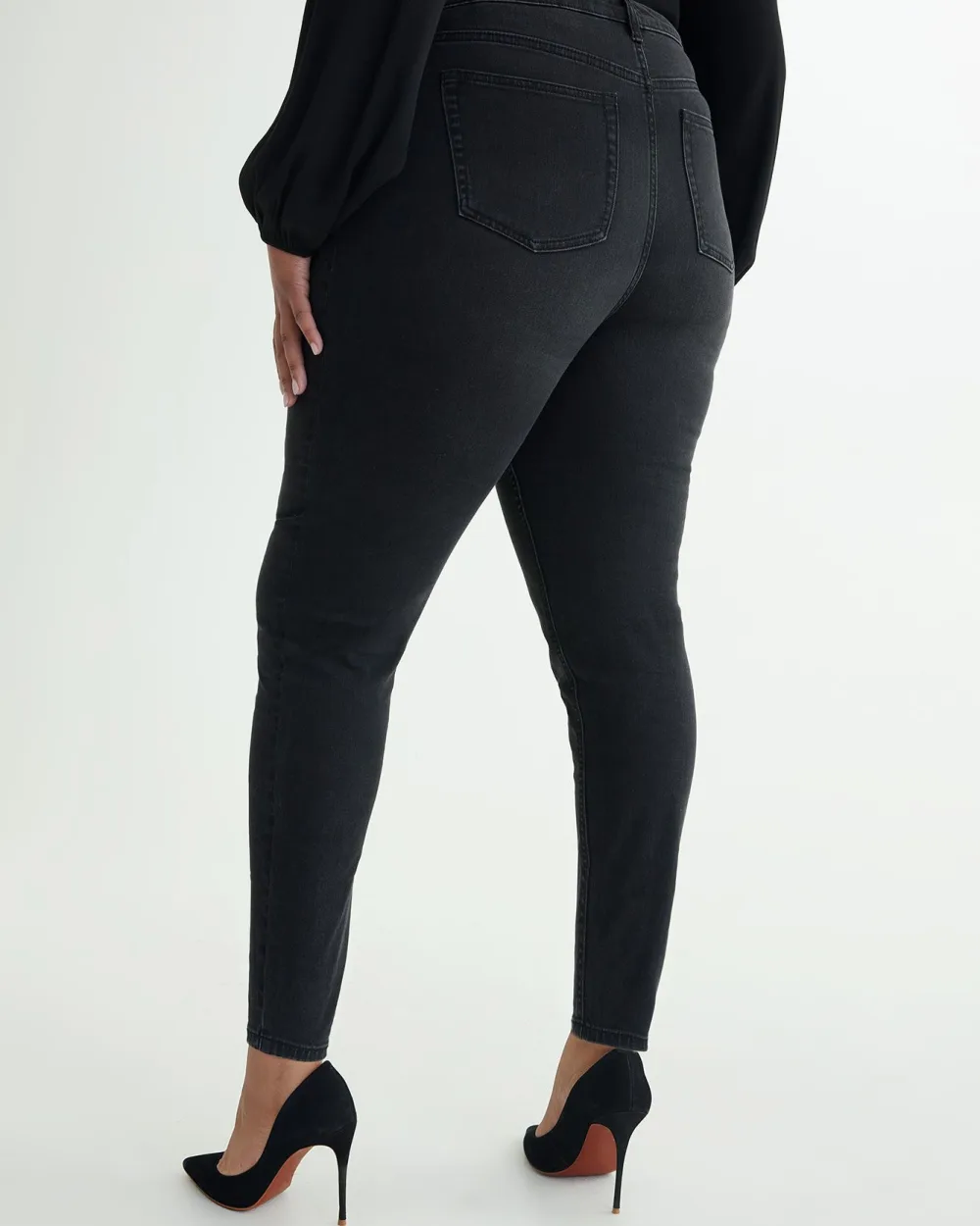 Responsible Black Skinny Leg Jeans with Pocket Rhinestones d C Jeans Penningtons