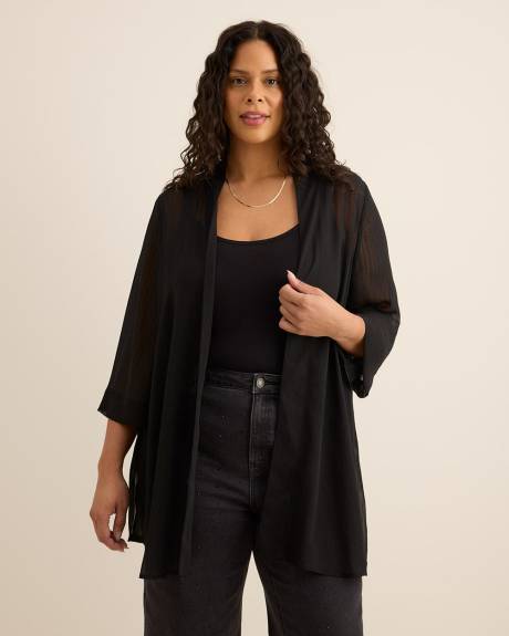 Open Overpiece with 3/4 Sleeves Open Overpiece with 3/4 Sleeves