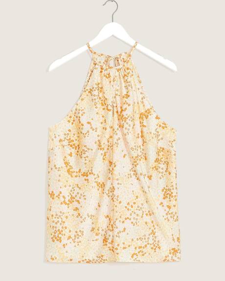Camisole en satin fleuri à col licou croisé - Addition Elle