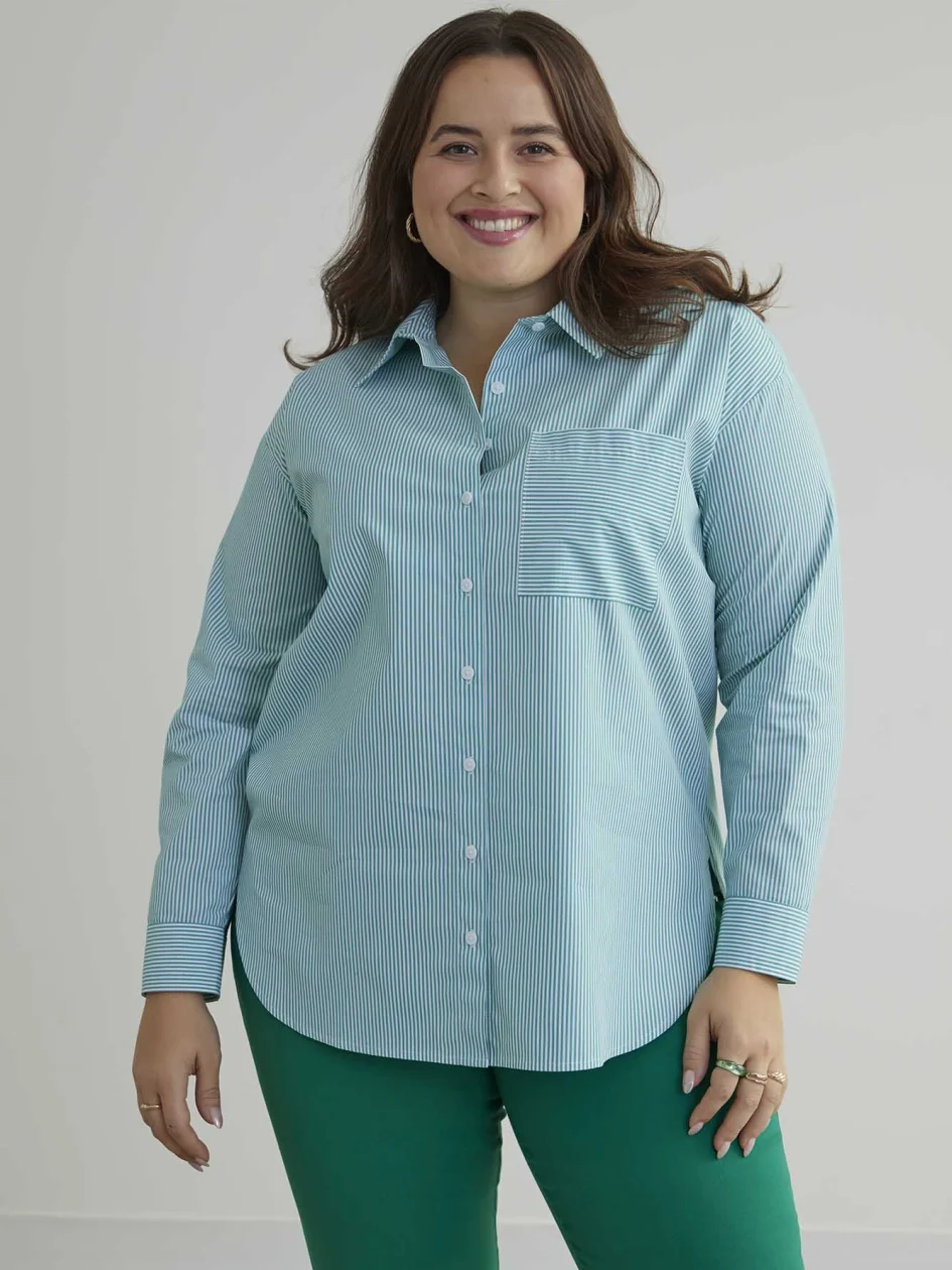 Yarn-Dyed Pinstripe Poplin Shirt