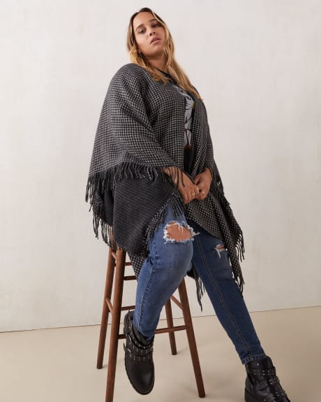Plaid And Houndstooth Reversible Cape - In Every Story