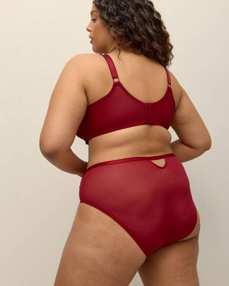 Soutien-gorge en dentelle de velours rouge, avec armatures - Déesse Collection