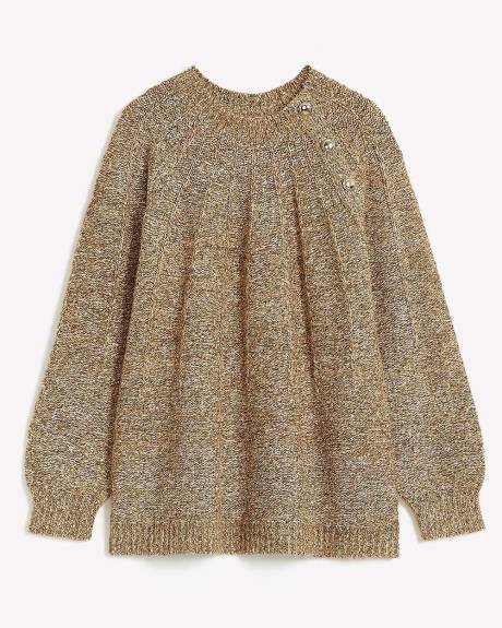 Chandail en tricot de lurex à col rond