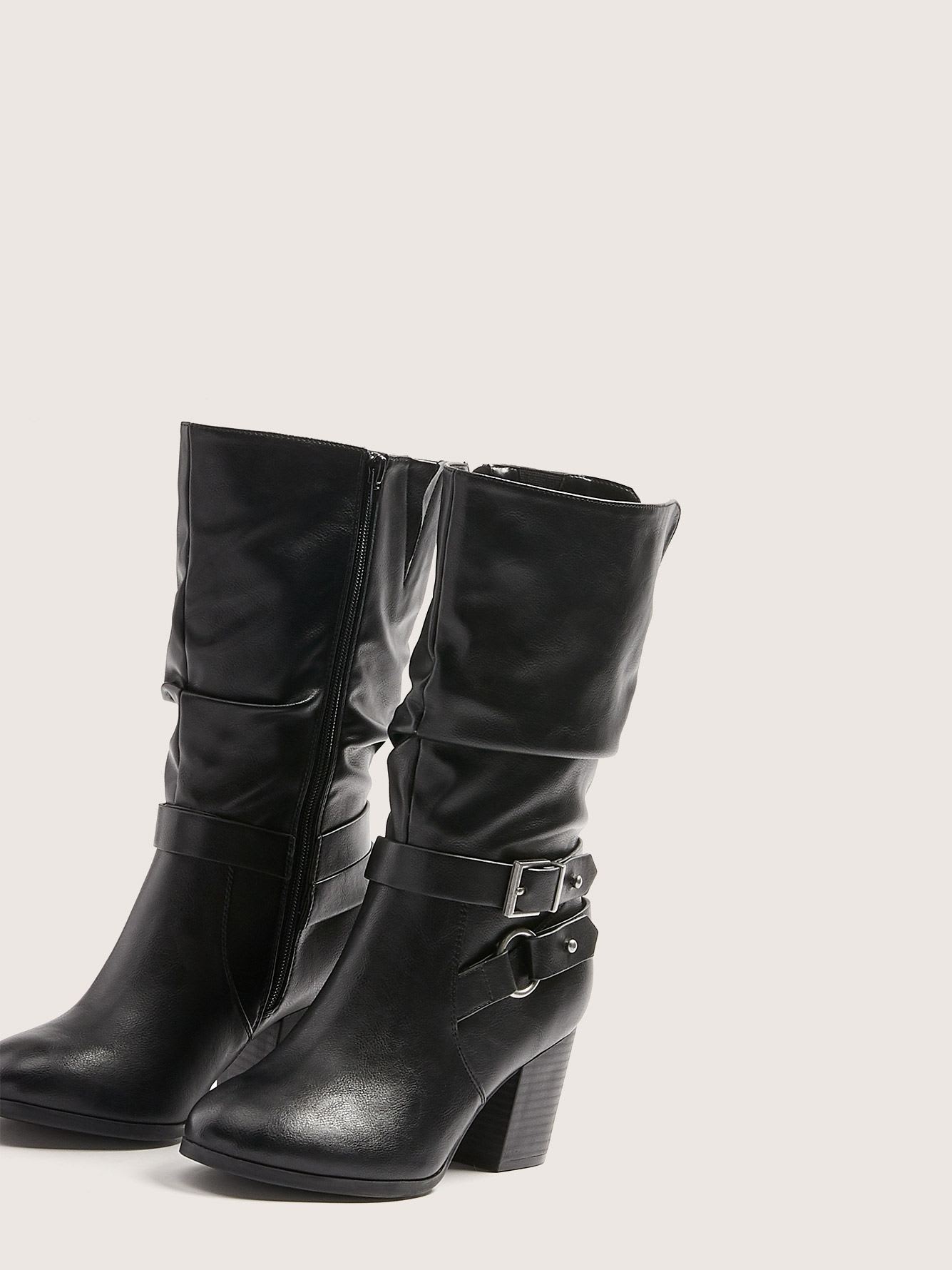 wide mid calf boot