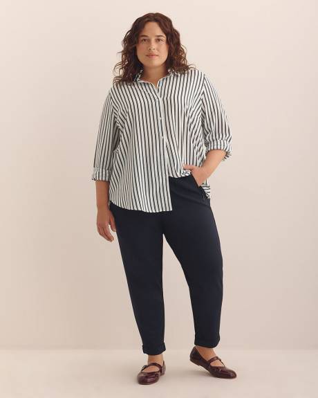 Dobby Buttoned Down Tunic Shirt