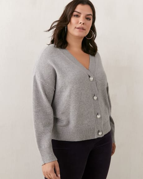 Short Cardigan With Jewel Buttons - In Every Story