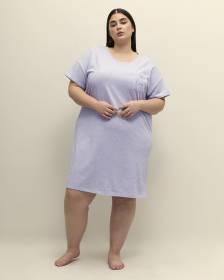 Chemise de nuit en tricot chiné bleu - ti Voglio