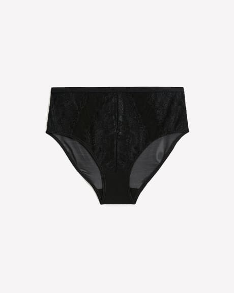 Sexy High-Cut Mesh Black Brief - Déesse Collection