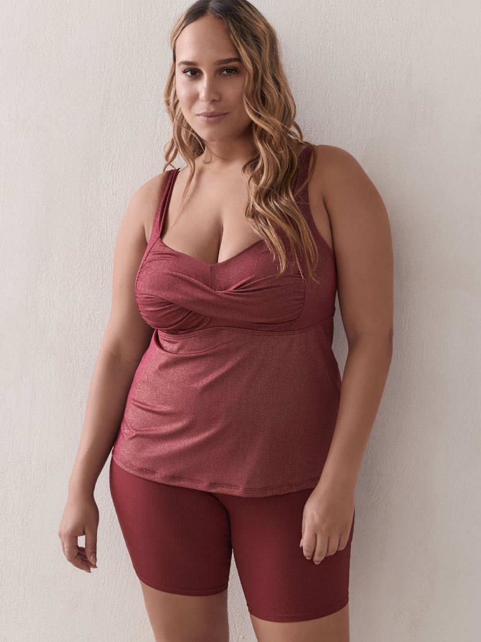 Ruched TwistFront Tankini Top Addition Elle Penningtons