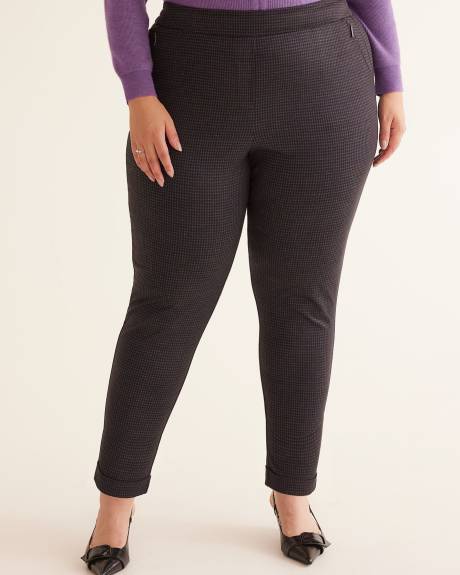 Pantalon carreauté essentiel en pointe de Rome à jambe fuselée