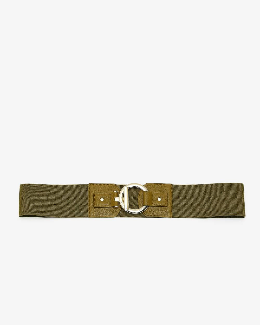 Elastic Waist Belt with Faux Leather Tab Penningtons