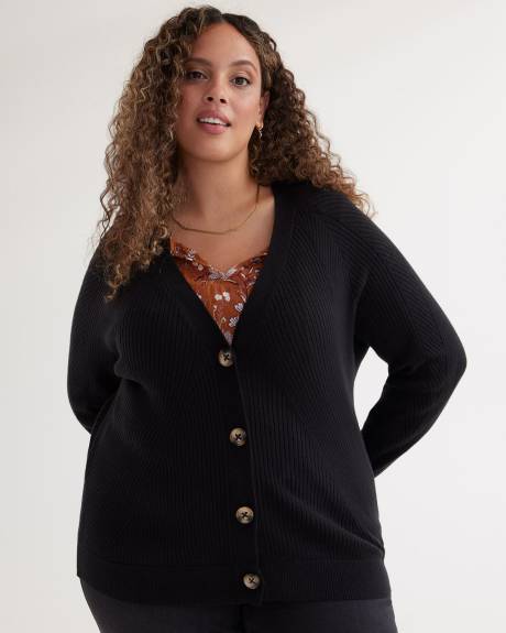 Cardigan boutonné à mailles pointelle