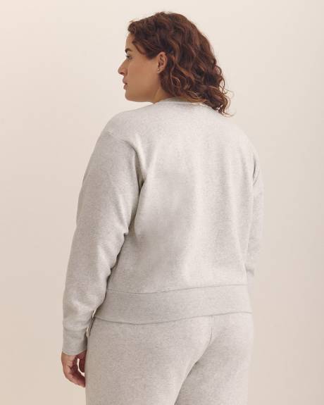Heather Grey Feel Cozy Sweatshirt with Small Logo - adidas