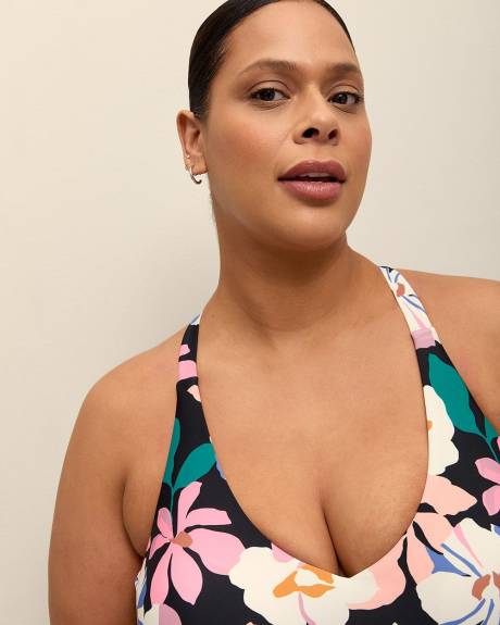 Flora-Print Aviva Tankini Top - Raisins Curve