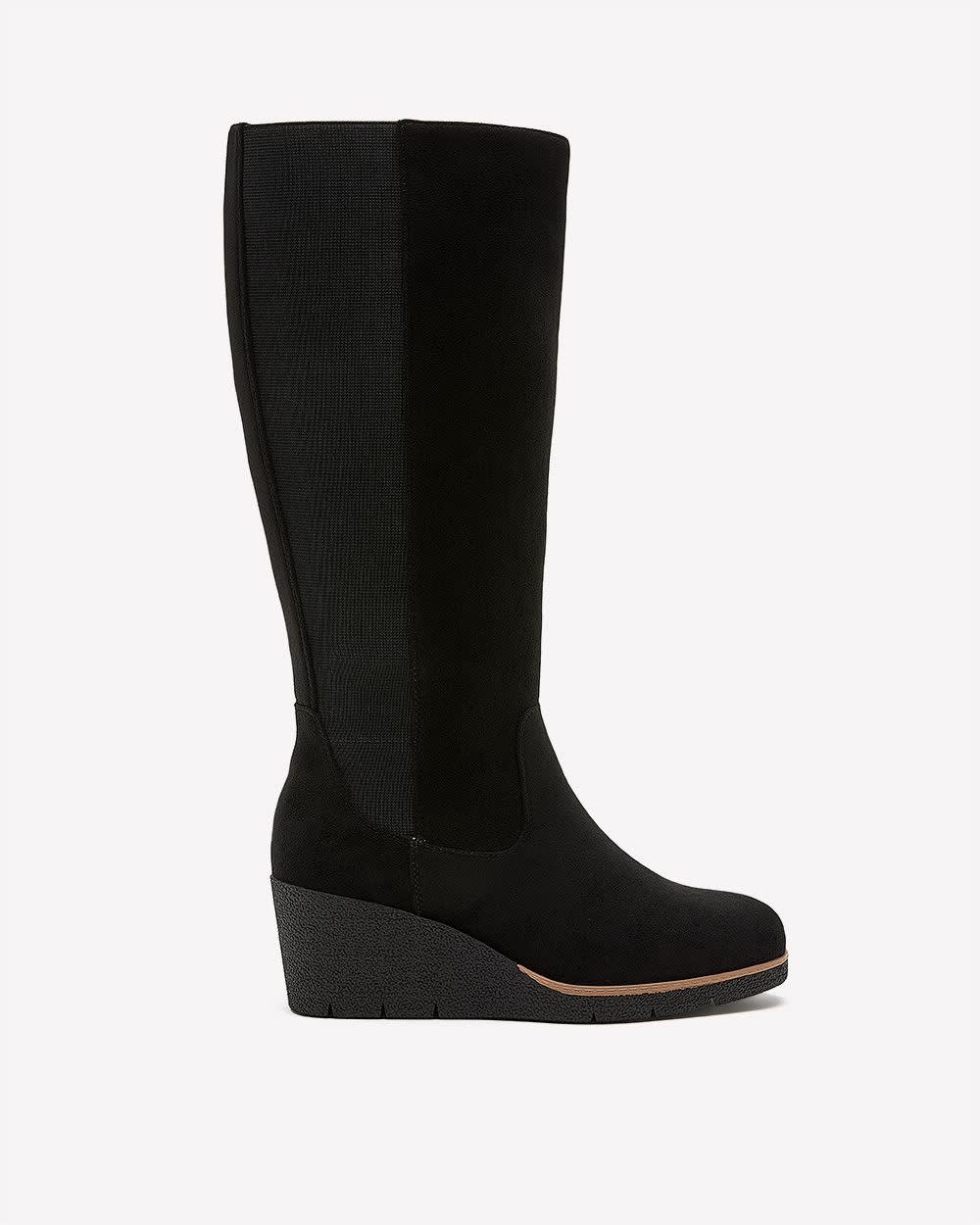 Extra Wide Width, Faux Suede Wedge Tall Boot