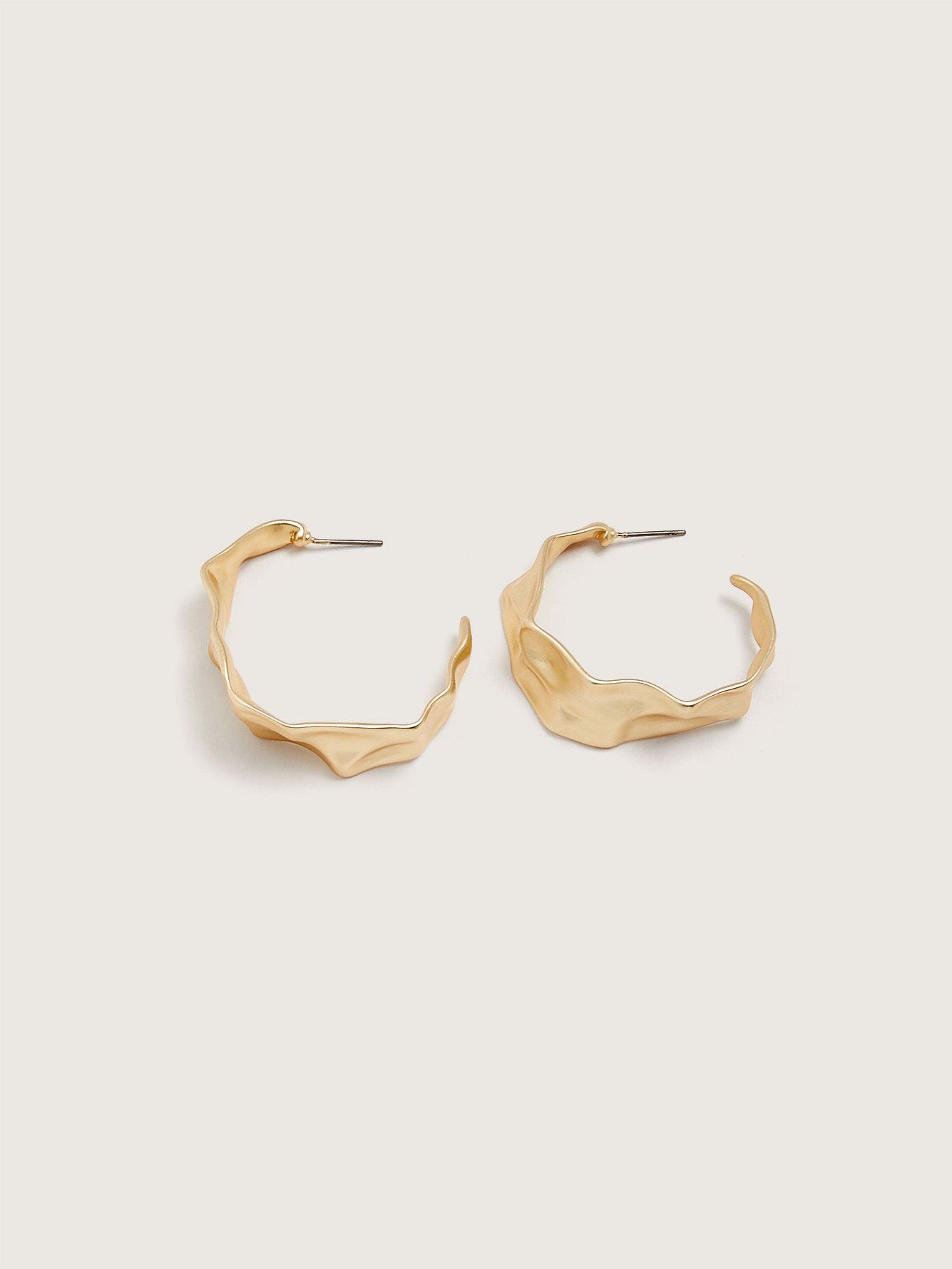 Hammered Hoops Earrings - Addition Elle | Penningtons