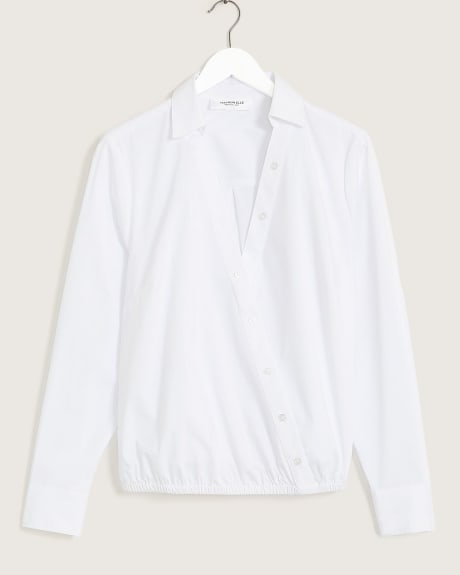 Long-Sleeve Popover Shirt - Addition Elle