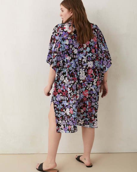 Printed Kimono-Style Swim Cover-Up