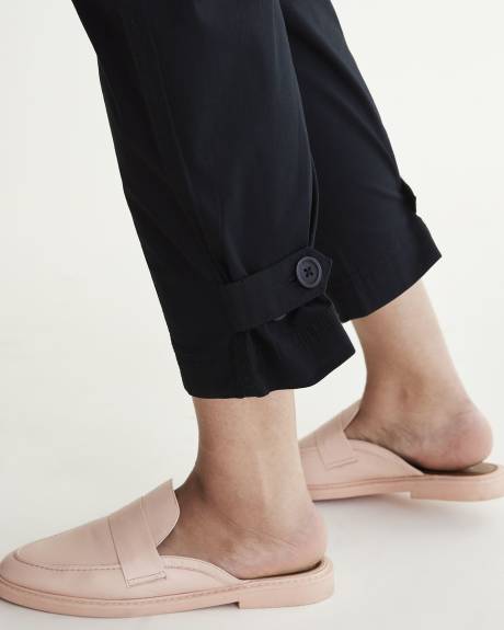 Cropped Straight-Leg Pant with Sash