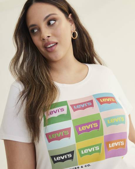 Perfect Crewneck Tee with Popart Grid Print - Levi's